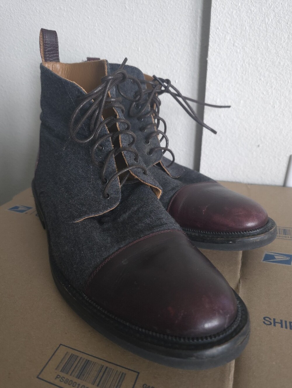 TAFT Men's Jack Wool Cap Toe Boots 44